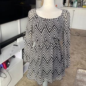 Speckles Black & White Illusion Dress